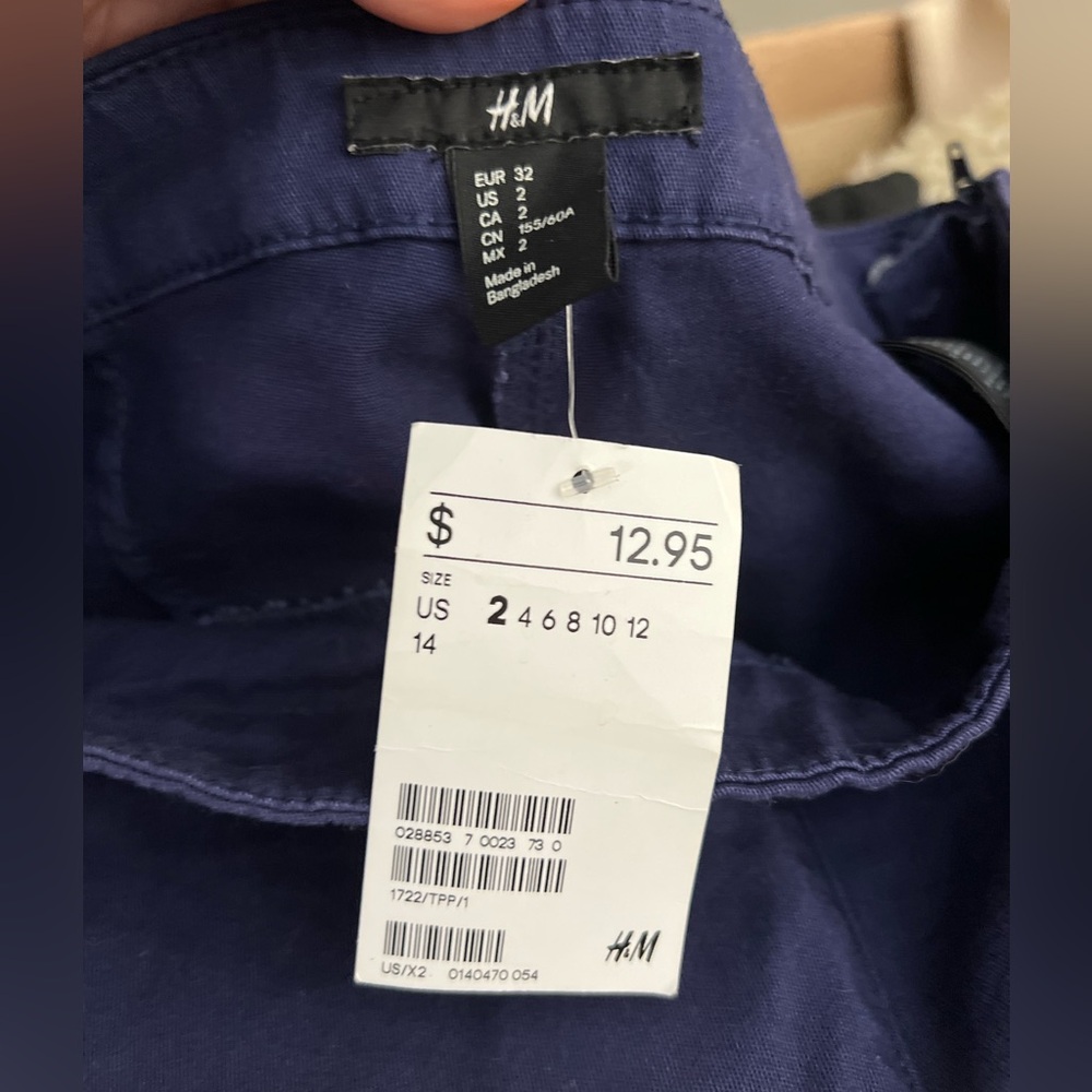 H&M Navy Blue Slim Fit Pants size 2 - Picture 7 of 7